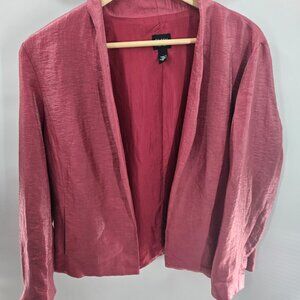 Eileen Fisher Pink Iridescent Shimmery Linen/Nylon/Silk Blazer Size Medium